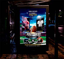 橄榄球比赛海报/传单模板：Football Flyer Template
